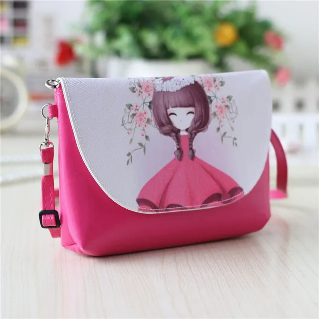 2017 New Cartoon printing Women bag Female PU leather Mini Crossbody Shoulder bags Girls Messenger bag bolsa feminina B075