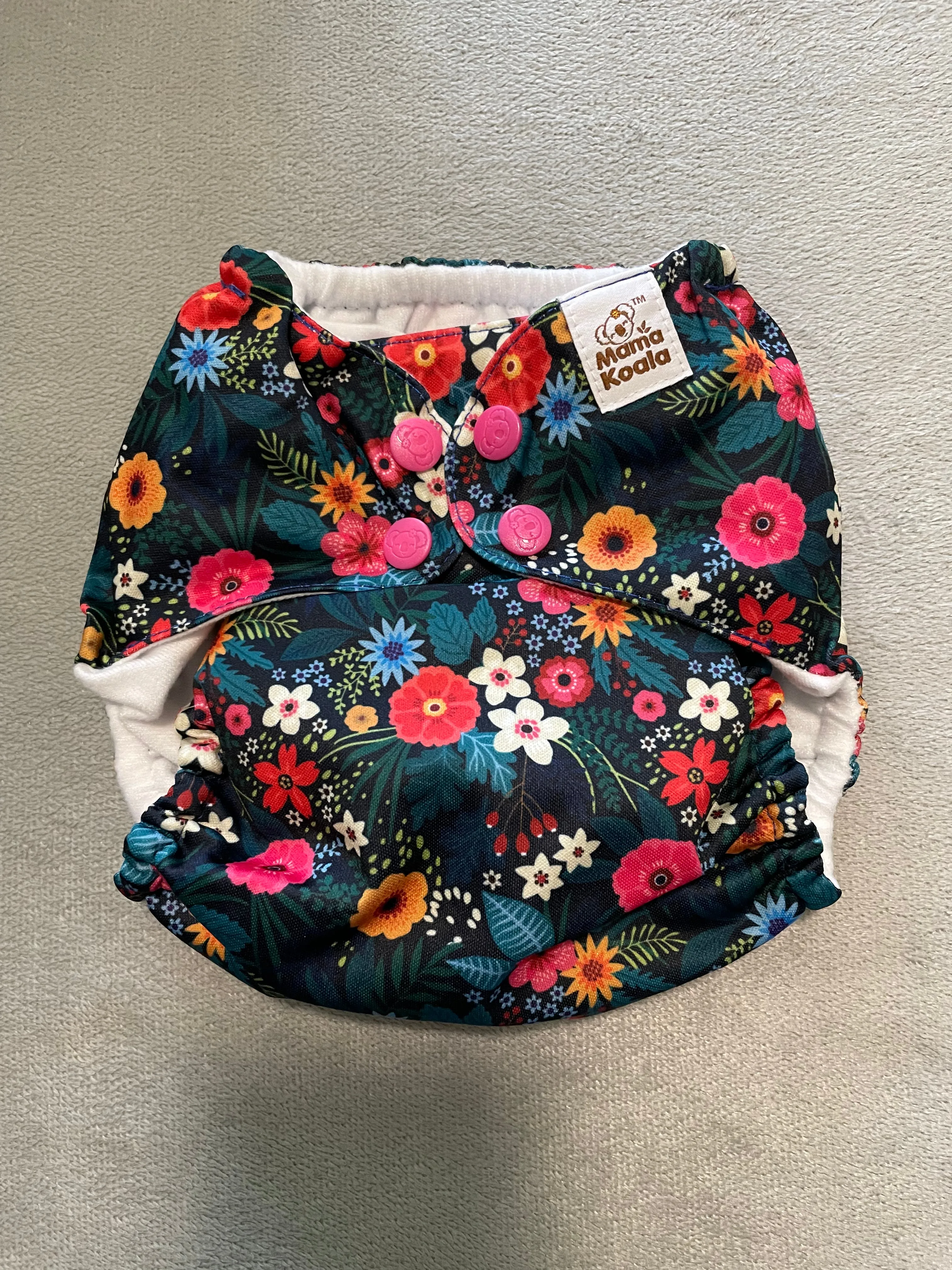 F162-Colorful flowers-Mama Koala Pocket Diaper 1.0