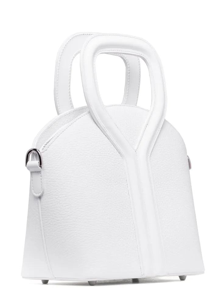 White Pebbled Signature Bag